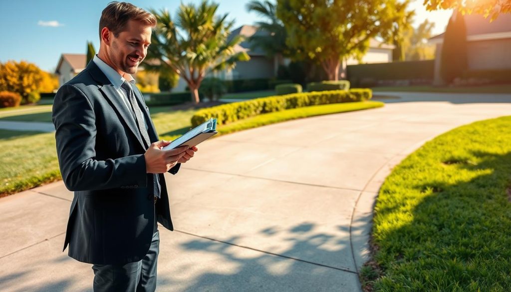 A professional assessment scene in a suburban driveway, depicting a friendly and knowledgeable technician examining a sunken concrete driveway. In the foreground, the technician is dressed in smart business attire, using a clipboard and measuring tools for evaluation. The middle area showcases the driveway with visible cracks and a slight incline, surrounded by lush green grass and neatly trimmed hedges. In the background, a bright blue sky and soft sunlight create a warm and inviting atmosphere, highlighting the professionalism and expertise of the service. The angle is slightly elevated to capture the overall scene effectively, ensuring the focus remains on the technician and the driveway's condition. A professional assessment scene in a suburban driveway, depicting a friendly and knowledgeable technician examining a sunken concrete driveway. In the foreground, the technician is dressed in smart business attire, using a clipboard and measuring tools for evaluation. The middle area showcases the driveway with visible cracks and a slight incline, surrounded by lush green grass and neatly trimmed hedges. In the background, a bright blue sky and soft sunlight create a warm and inviting atmosphere, highlighting the professionalism and expertise of the service. The angle is slightly elevated to capture the overall scene effectively, ensuring the focus remains on the technician and the driveway's condition.