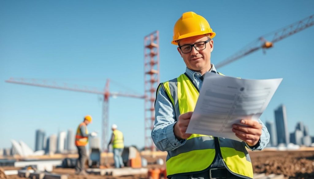 A professional scene depicting a certified compliance inspection at a construction site in Sydney. In the foreground, an inspector in a high-visibility vest and hard hat is holding a compliance checklist, examining the site carefully. In the middle ground, construction workers in professional attire are engaged in safe void filling activities, surrounded by well-organized equipment. The background features a clear blue sky and the iconic Sydney skyline, providing context. Soft, natural lighting highlights the safety measures in place, creating a reassuring atmosphere of professionalism and compliance. The lens captures a dynamic angle, emphasizing the importance of safe and council-compliant practices in construction. A professional scene depicting a certified compliance inspection at a construction site in Sydney. In the foreground, an inspector in a high-visibility vest and hard hat is holding a compliance checklist, examining the site carefully. In the middle ground, construction workers in professional attire are engaged in safe void filling activities, surrounded by well-organized equipment. The background features a clear blue sky and the iconic Sydney skyline, providing context. Soft, natural lighting highlights the safety measures in place, creating a reassuring atmosphere of professionalism and compliance. The lens captures a dynamic angle, emphasizing the importance of safe and council-compliant practices in construction.